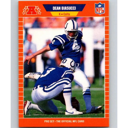 1989 Pro Set #156 Dean Biasucci NM-MT Indianapolis Colts Football Card Image 1