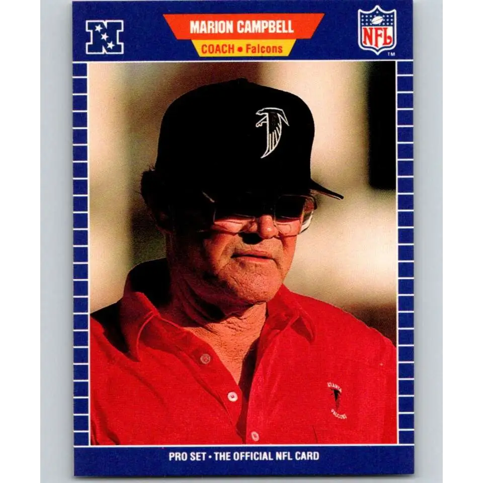 1989 Pro Set #16 Marion Campbell CO NM-MT Atlanta Falcons Football Card Image 1