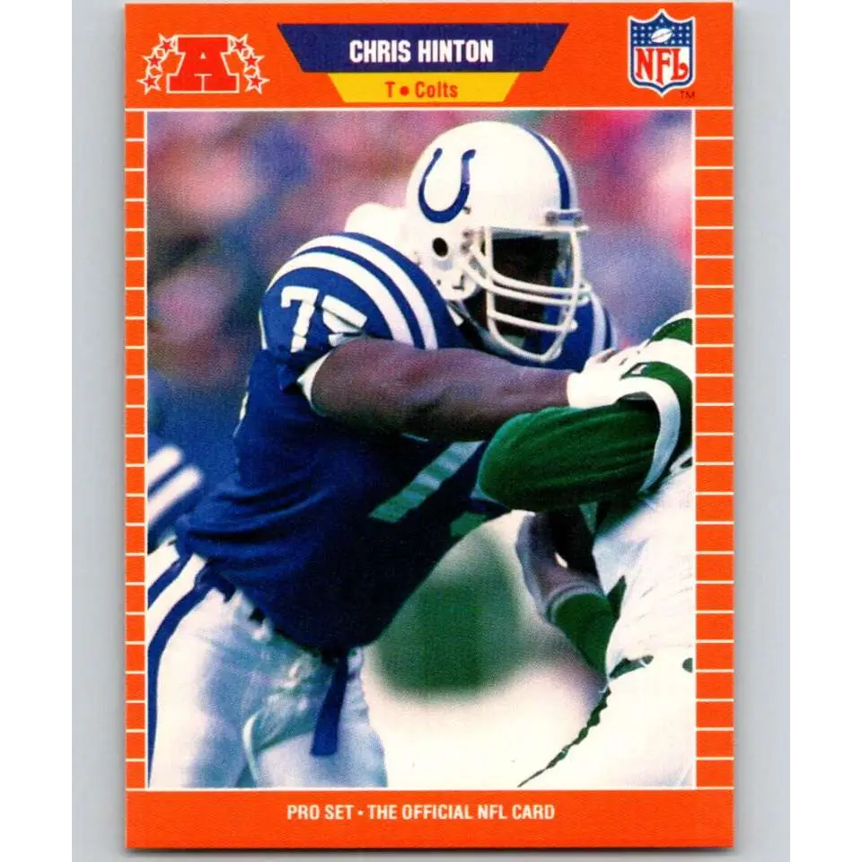 1989 Pro Set #163 Chris Hinton NM-MT Indianapolis Colts Football Card Image 1
