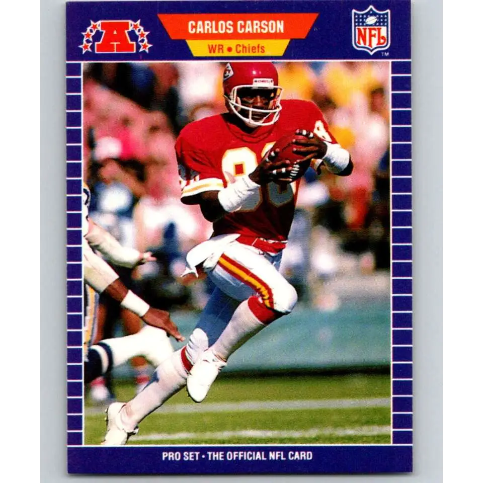 1989 Pro Set #168 Carlos Carson NM-MT Kansas City Chiefs Football Card Image 1