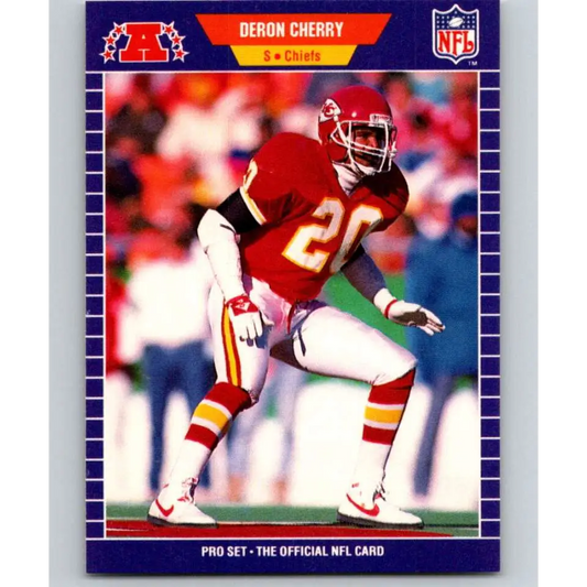 1989 Pro Set #169 Deron Cherry NM-MT Kansas City Chiefs Football Card Image 1