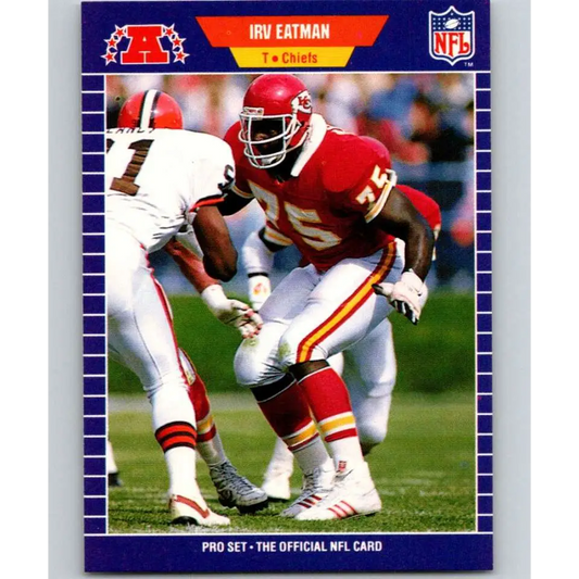 1989 Pro Set #170 Irv Eatman NM-MT Kansas City Chiefs Football Card Image 1