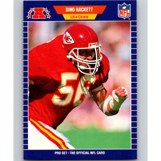 1989 Pro Set #171 Dino Hackett NM-MT Kansas City Chiefs Football Card Image 1