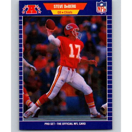 1989 Pro Set #172 Steve DeBerg NM-MT Kansas City Chiefs Football Card Image 1
