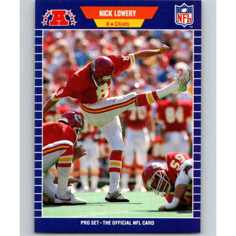 1989 Pro Set #174 Nick Lowery NM-MT Kansas City Chiefs Football Card Image 1