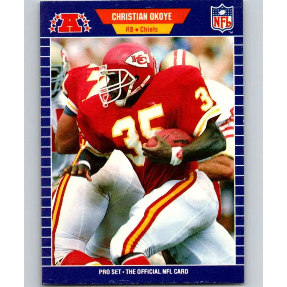 1989 Pro Set #176 Christian Okoye NM-MT Kansas City Chiefs Football Card Image 1