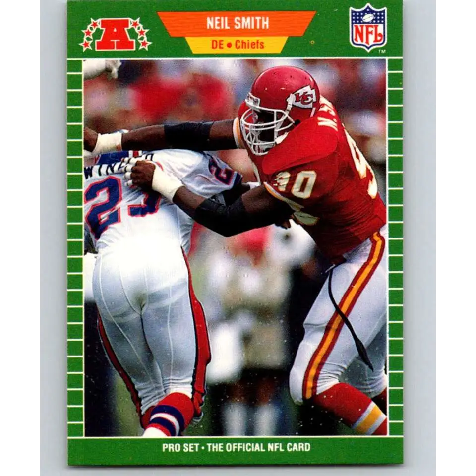 1989 Pro Set #180 Neil Smith NM-MT RC Rookie Kansas City Chiefs Football Card Image 1