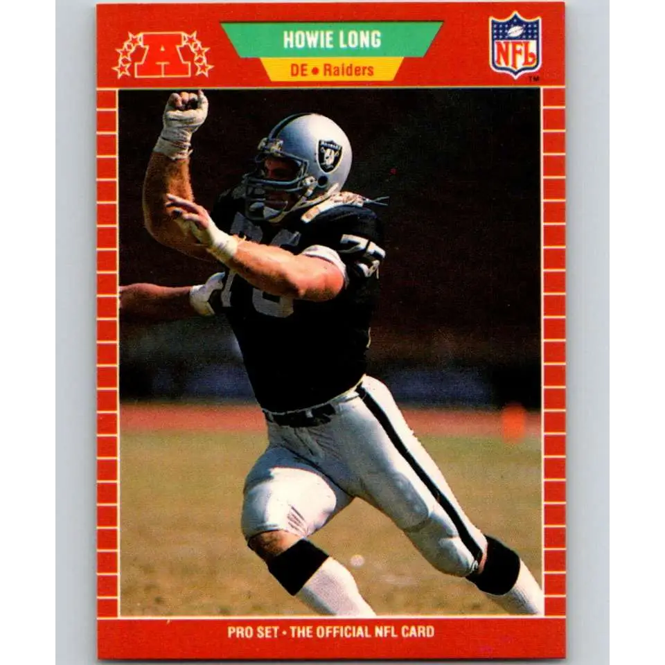1989 Pro Set #186 Howie Long NM-MT Los Angeles Raiders Football Card Image 1