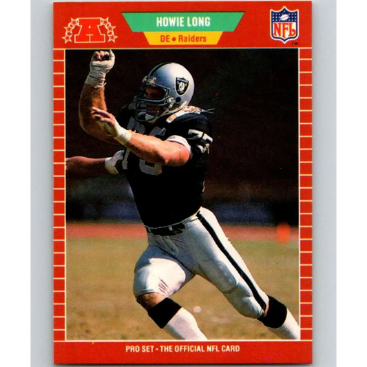 1989 Pro Set #186 Howie Long NM-MT Los Angeles Raiders Football Card Image 1