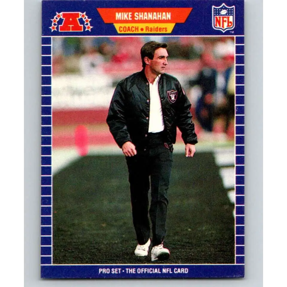 1989 Pro Set #194 Mike Shanahan/ NM-MT RC Rookie Los Angeles Raiders Football Card Image 1