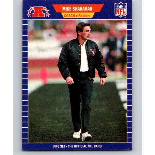 1989 Pro Set #194 Mike Shanahan/ NM-MT RC Rookie Los Angeles Raiders Football Card Image 1
