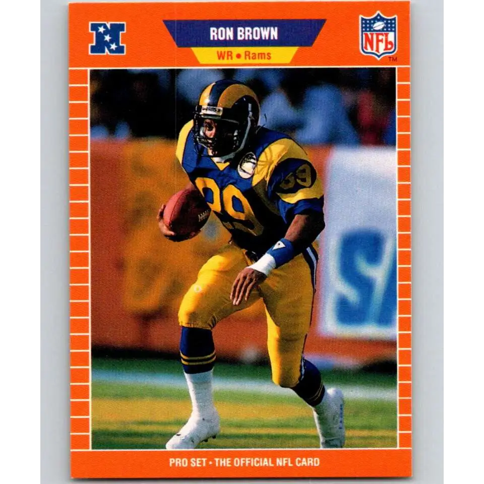 1989 Pro Set #196 Ron Brown NM-MT Los Angeles Rams Football Card Image 1