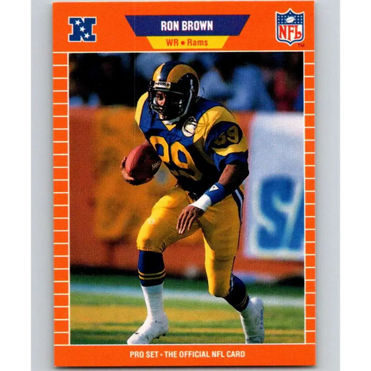 1989 Pro Set #196 Ron Brown NM-MT Los Angeles Rams Football Card Image 1