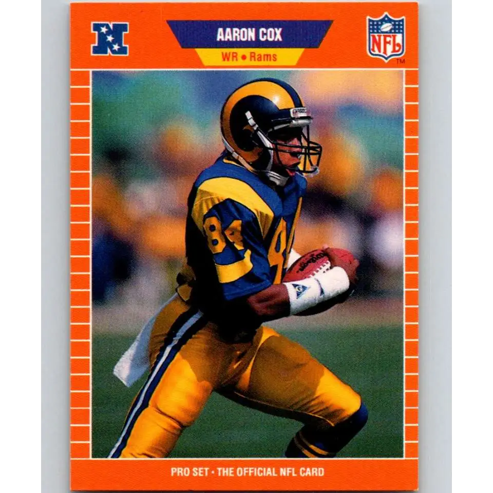 1989 Pro Set #197 Aaron Cox NM-MT RC Rookie Los Angeles Rams Football Card Image 1