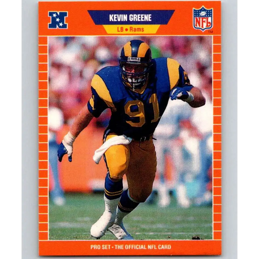 1989 Pro Set #201 Kevin Greene NM-MT Los Angeles Rams Football Card Image 1