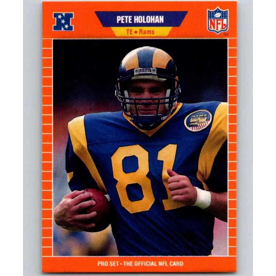 1989 Pro Set #202 Pete Holohan NM-MT Los Angeles Rams Football Card Image 1