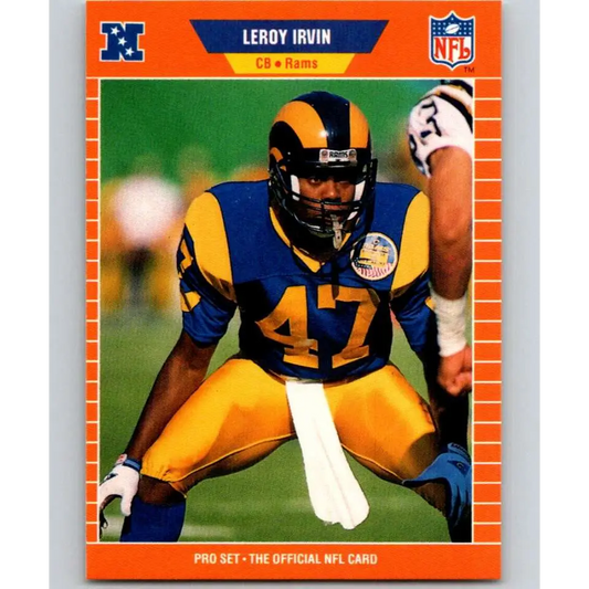 1989 Pro Set #203 LeRoy Irvin NM-MT Los Angeles Rams Football Card Image 1