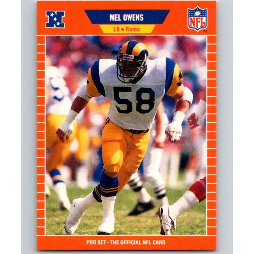 1989 Pro Set #206 Mel Owens NM-MT Los Angeles Rams Football Card Image 1