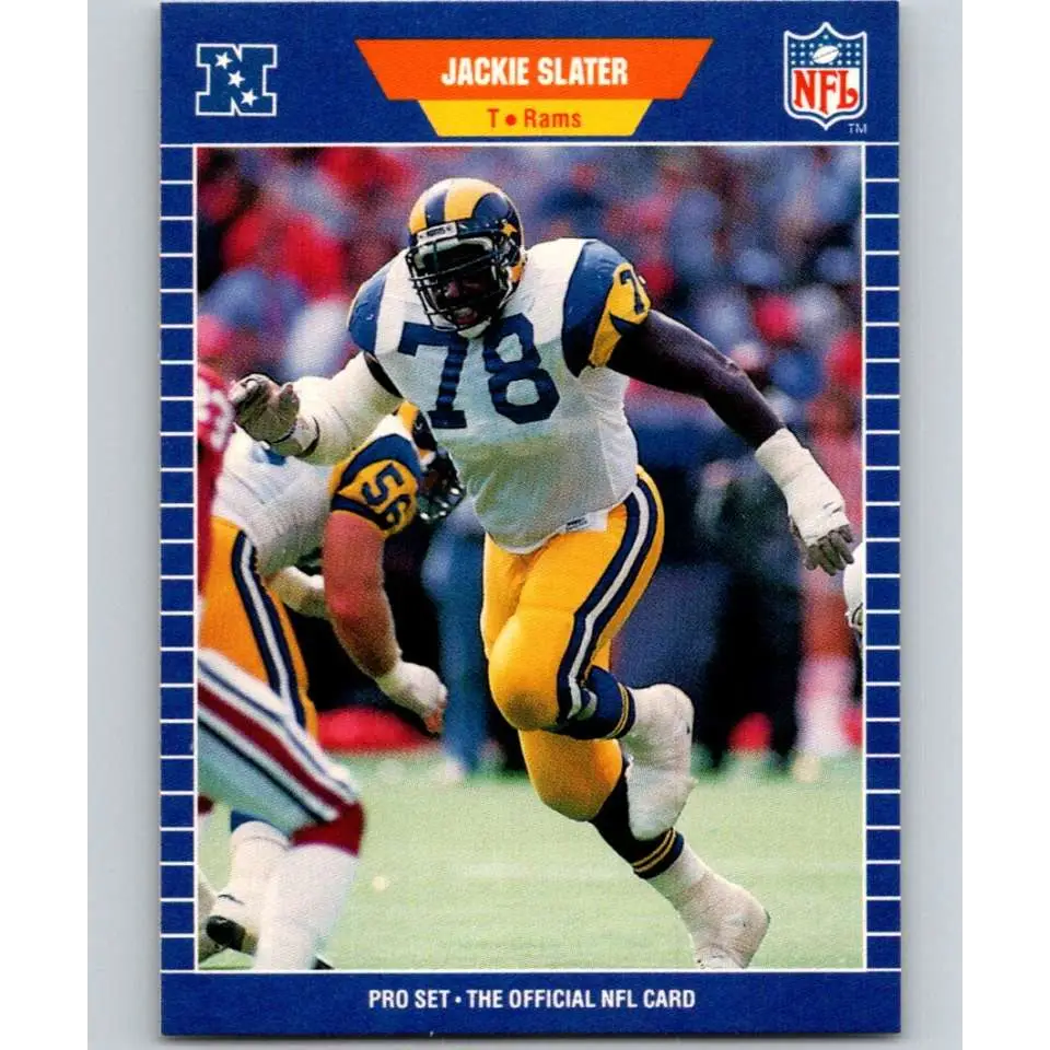 1989 Pro Set #207 Jackie Slater NM-MT Los Angeles Rams Football Card Image 1