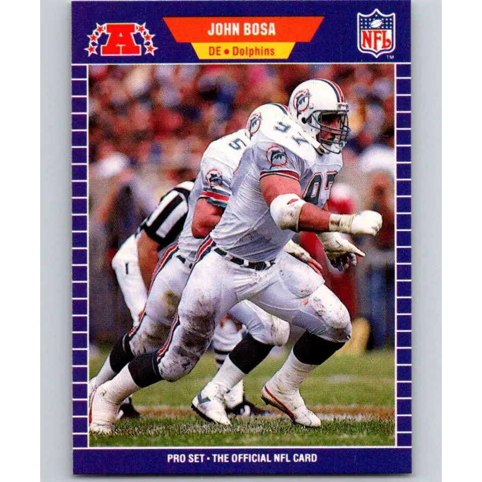 1989 Pro Set #211 John Bosa NM-MT Miami Dolphins Football Card Image 1