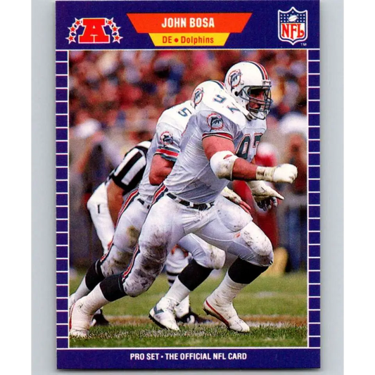 1989 Pro Set #211 John Bosa NM-MT Miami Dolphins Football Card Image 1