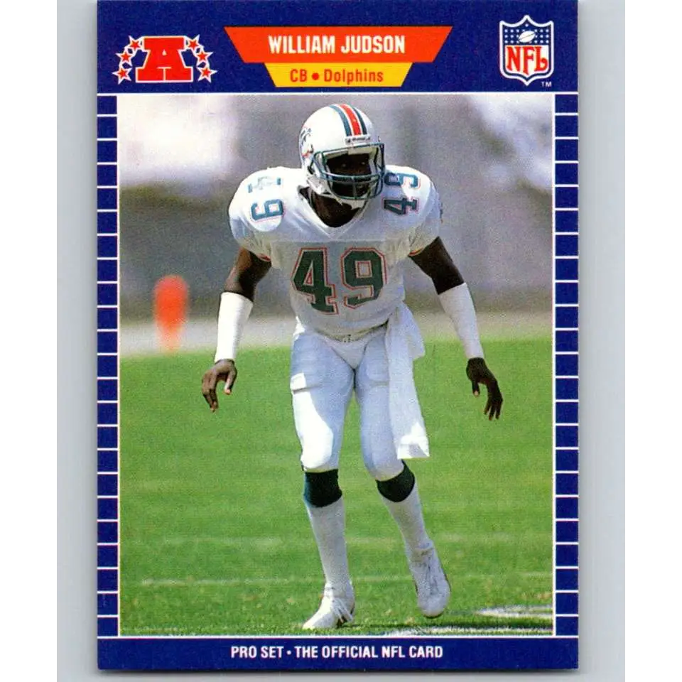 1989 Pro Set #218 William Judson NM-MT Miami Dolphins Football Card Image 1