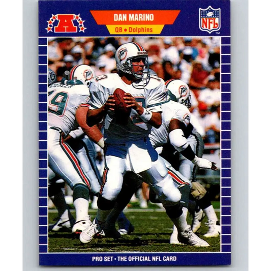 1989 Pro Set #220 Dan Marino NM-MT Miami Dolphins Football Card Image 1