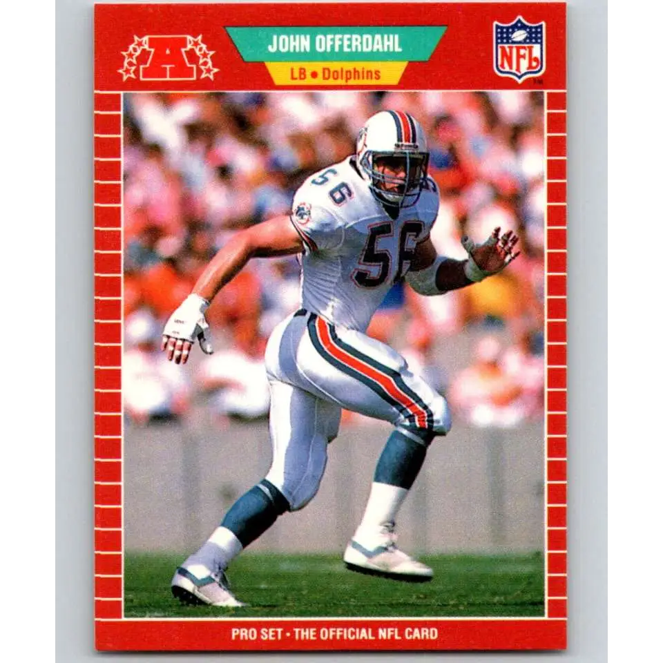 1989 Pro Set #221 John Offerdahl NM-MT Miami Dolphins Football Card Image 1