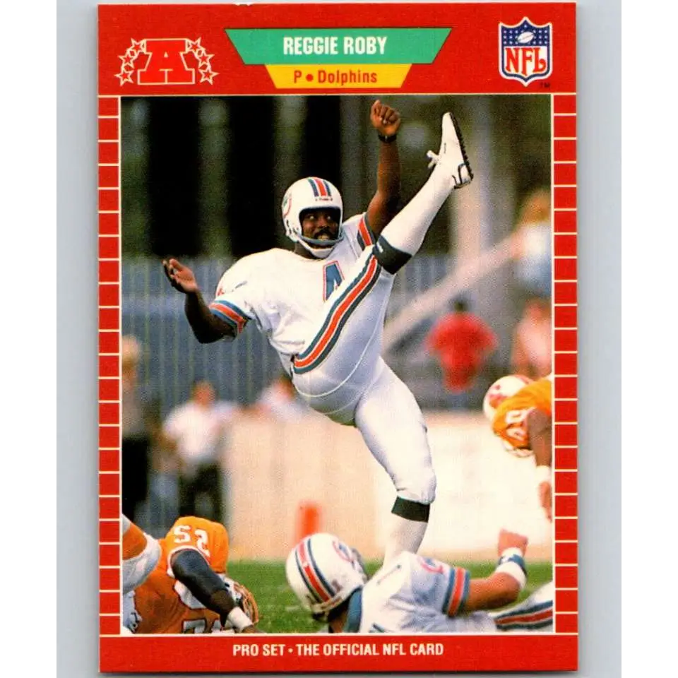 1989 Pro Set #223 Reggie Roby NM-MT Miami Dolphins Football Card Image 1