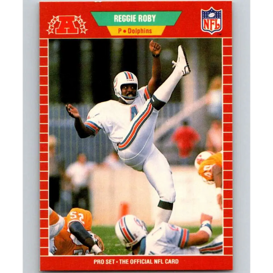 1989 Pro Set #223 Reggie Roby NM-MT Miami Dolphins Football Card Image 1