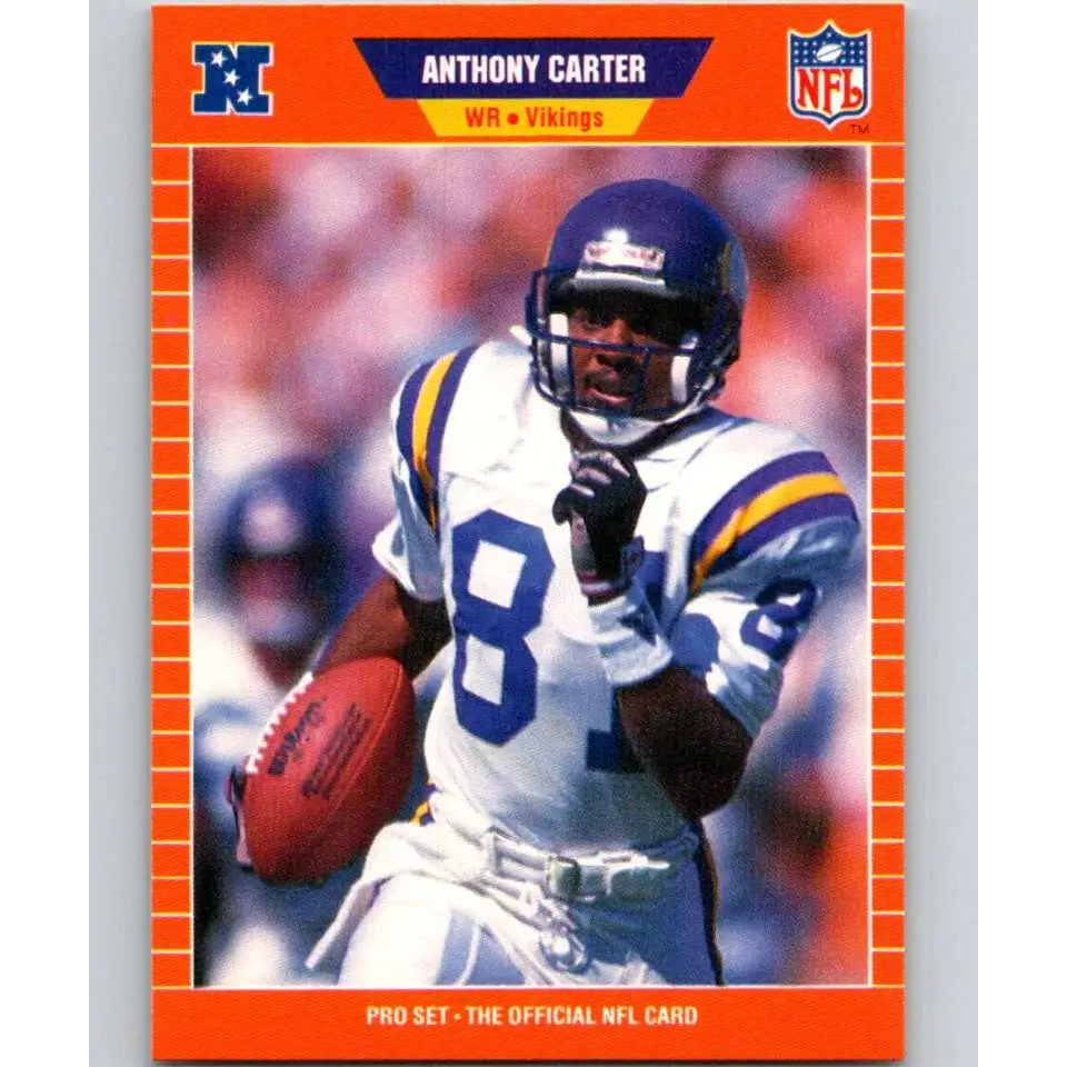 1989 Pro Set #228 Anthony Carter NM-MT Minnesota Vikings Football Card Image 1