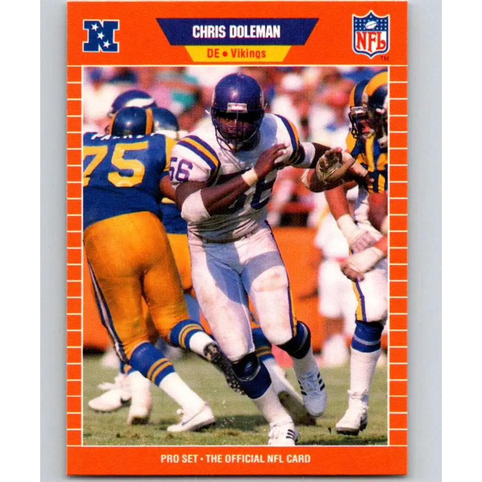 1989 Pro Set #229 Chris Doleman NM-MT Minnesota Vikings Football Card Image 1