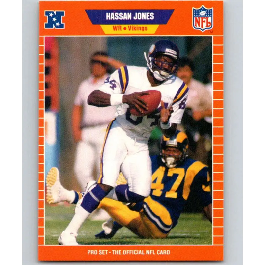 1989 Pro Set #230 Hassan Jones NM-MT RC Rookie Minnesota Vikings Football Card Image 1