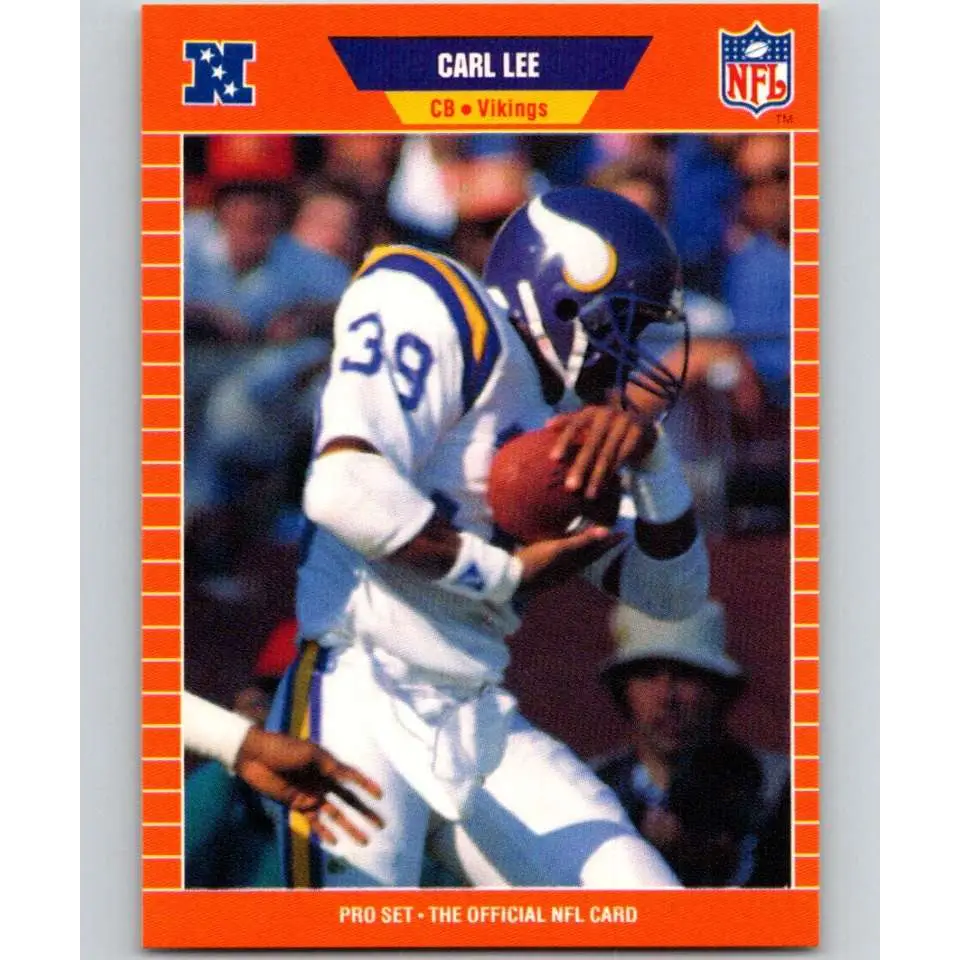 1989 Pro Set #233 Carl Lee NM-MT RC Rookie Minnesota Vikings Football Card Image 1