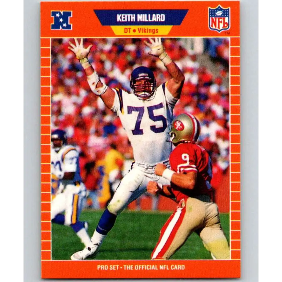 1989 Pro Set #237 Keith Millard NM-MT Minnesota Vikings Football Card Image 1