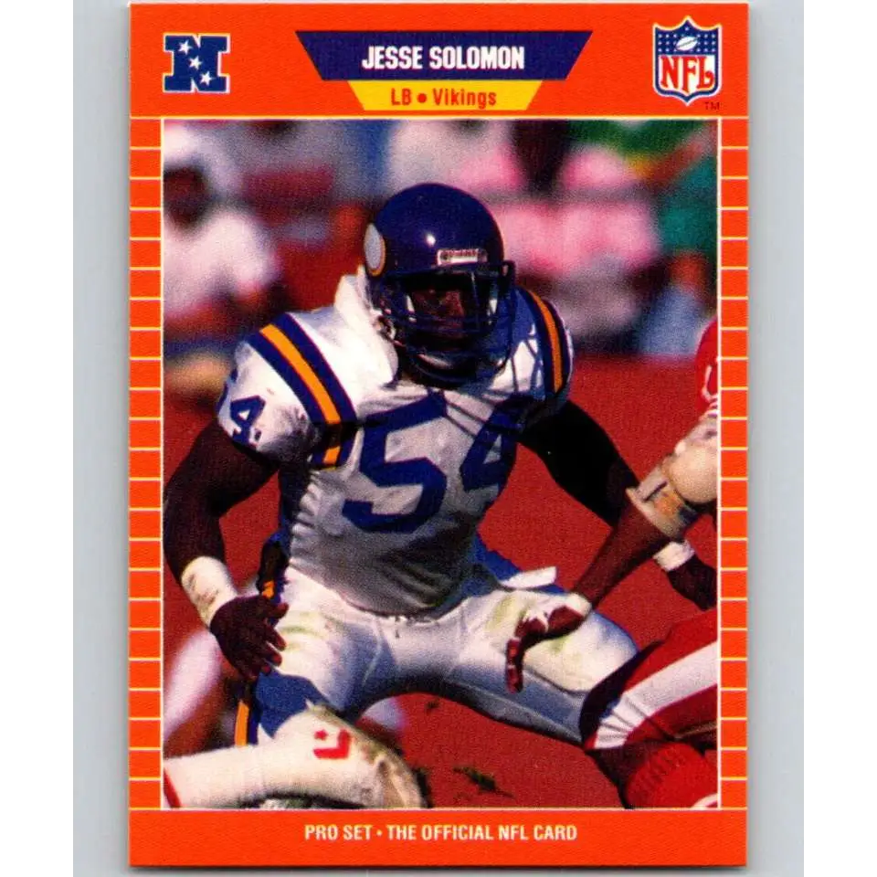 1989 Pro Set #239 Jesse Solomon NM-MT Minnesota Vikings Football Card Image 1
