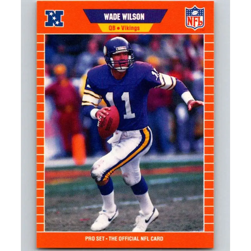 1989 Pro Set #241 Wade Wilson NM-MT Minnesota Vikings Football Card Image 1