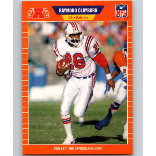 1989 Pro Set #245 Raymond Clayborn NM-MT New England Patriots Football Card Image 1
