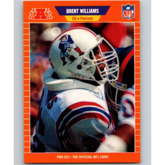 1989 Pro Set #250 Brent Williams NM-MT RC Rookie New England Patriots Football Card Image 1