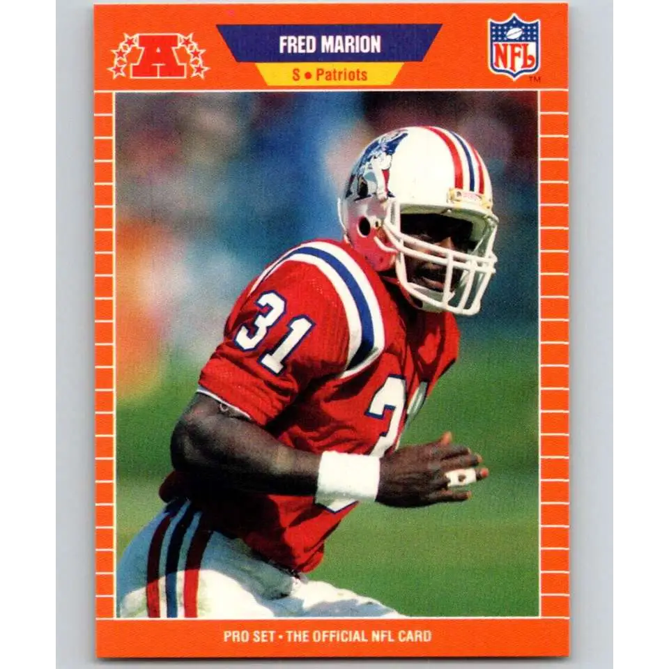 1989 Pro Set #253 Fred Marion NM-MT New England Patriots Football Card Image 1