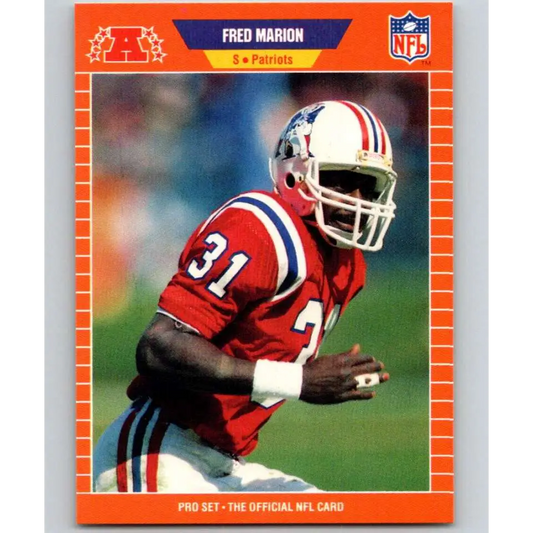 1989 Pro Set #253 Fred Marion NM-MT New England Patriots Football Card Image 1