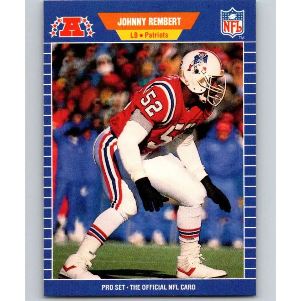 1989 Pro Set #256 Johnny Rembert NM-MT RC Rookie New England Patriots Football Card Image 1