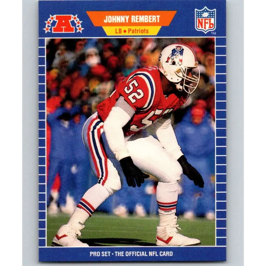 1989 Pro Set #256 Johnny Rembert NM-MT RC Rookie New England Patriots Football Card Image 1