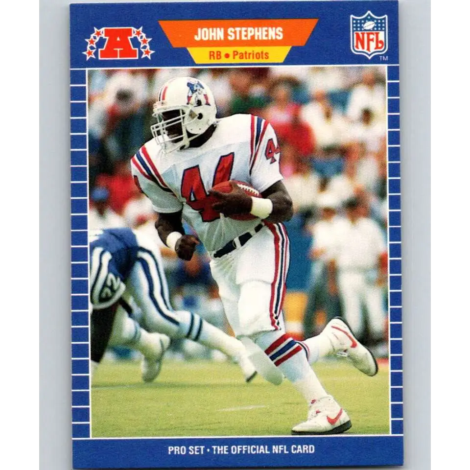 1989 Pro Set #257 John Stephens NM-MT RC Rookie New England Patriots Football Card Image 1