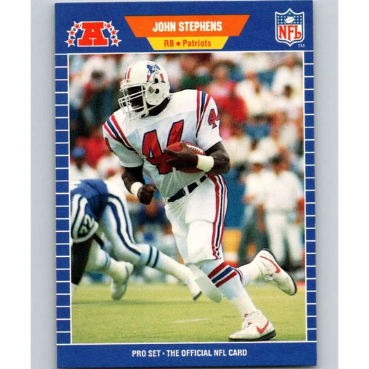 1989 Pro Set #257 John Stephens NM-MT RC Rookie New England Patriots Football Card Image 1