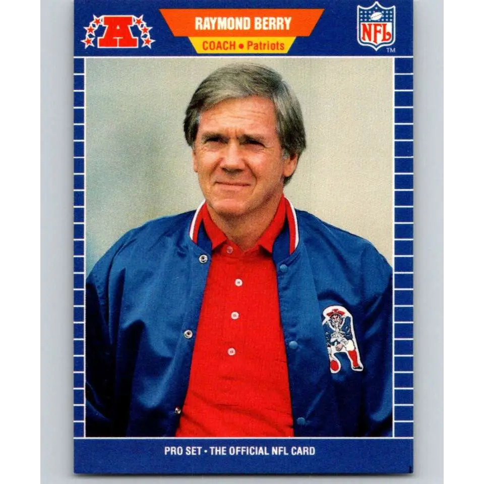 1989 Pro Set #260a Raymond Berry CO NM-MT New England Patriots Football Card Image 1