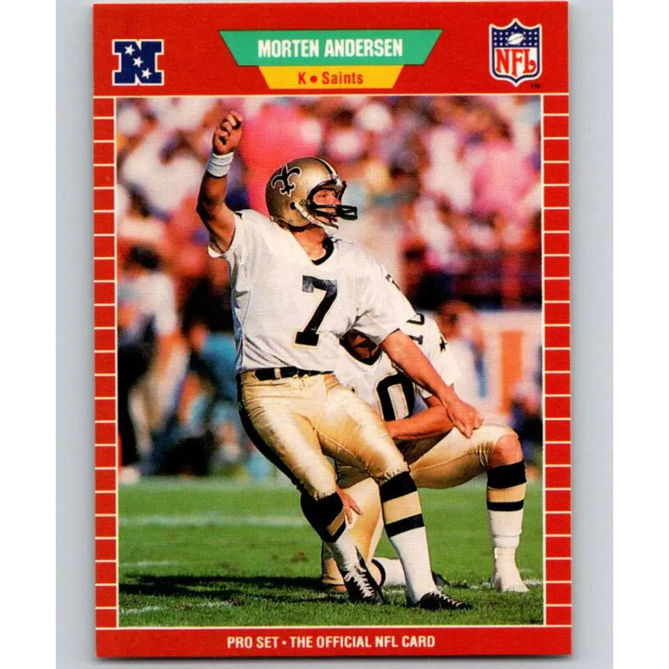 1989 Pro Set #261 Morten Andersen NM-MT New Orleans Saints Football Card Image 1