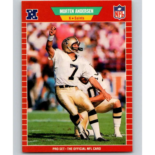 1989 Pro Set #261 Morten Andersen NM-MT New Orleans Saints Football Card Image 1