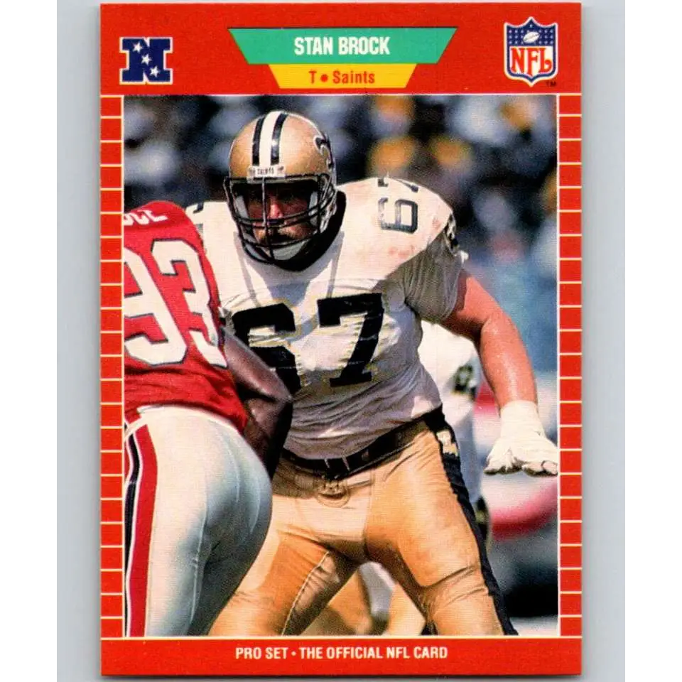 1989 Pro Set #263 Stan Brock NM-MT New Orleans Saints Football Card Image 1