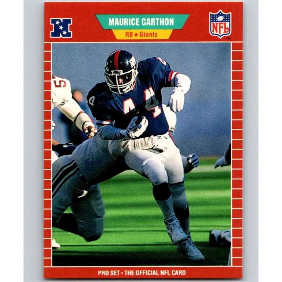 1989 Pro Set #282 Maurice Carthon NM-MT New York Giants Football Card Image 1